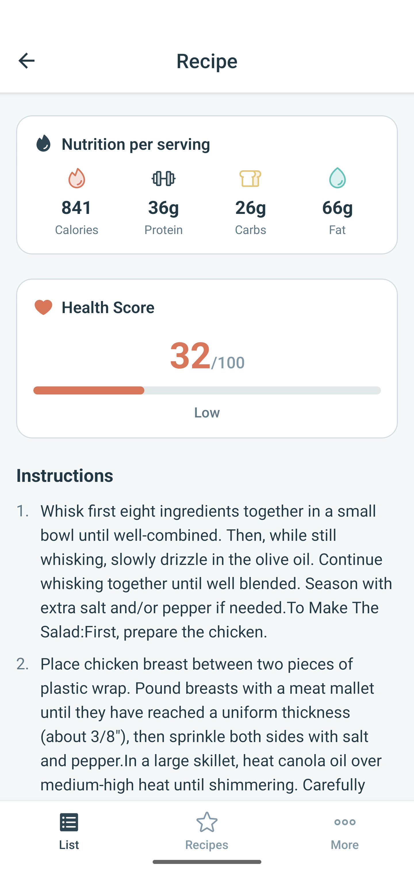 Nutrition Info - Health tracking